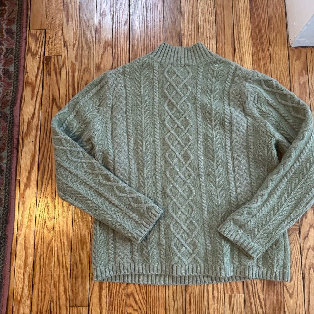 L.l. bean Green Cable Knit Sweater - Picture 3 of 6
